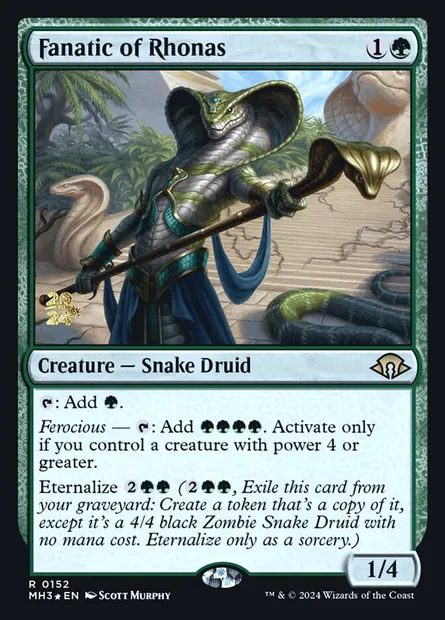 Fanatic of Rhonas, Magic card PMH3 152s — Modern Horizons 3 Promos set