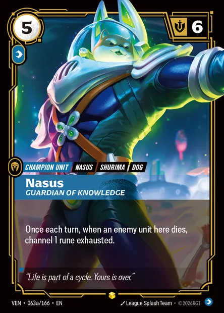 Nasus, Riftbound card VEN 063a — Vendetta set