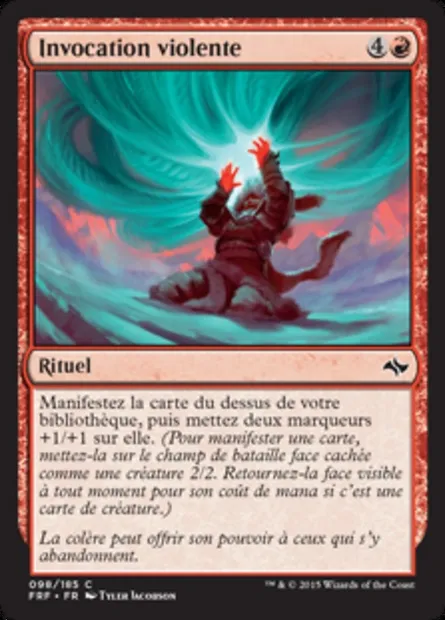 Invocation violente, carte Magic FRF 98 — extension Destin reforgé
