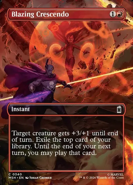 Blazing Crescendo, Magic card MSH 340 — Marvel Super Heroes set