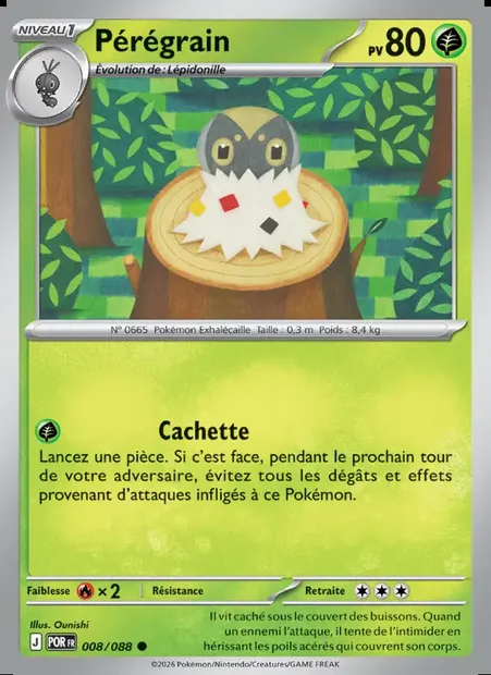 Pérégrain, carte Pokémon POR 008 — extension Équilibre Parfait