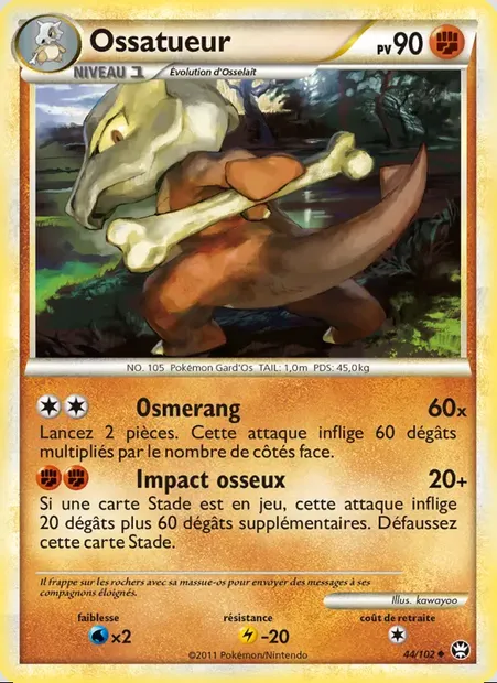Ossatueur, carte Pokémon TM 44 — extension Triomphant