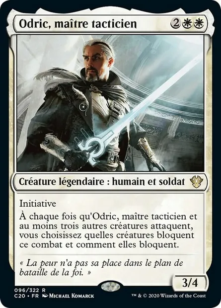 Odric, maître tacticien, carte Magic C20 96 — extension Commander 2020