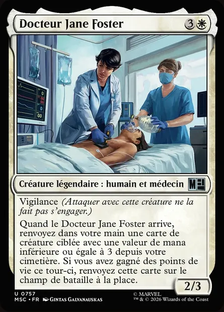 Docteur Jane Foster, carte Magic MSC 757 — extension Marvel Super Heroes Commander