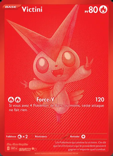 Victini, carte Pokémon WHT 172 — extension Flamme Blanche