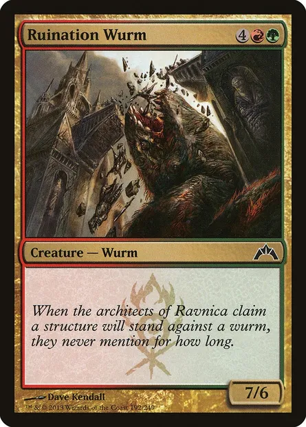 Ruination Wurm, Magic card GTC 192 — Gatecrash set