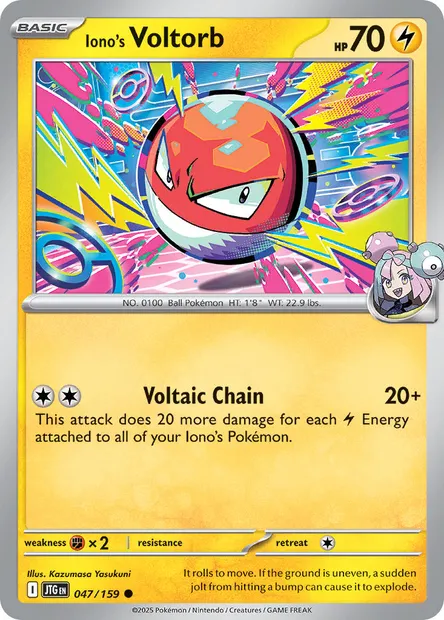 Iono's Voltorb, Pokémon card JTG 047 — Journey Together set