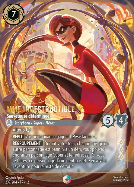 Mme Indestructible - Sauveteuse déterminée, carte Disney Lorcana CH12-239 — extension Contrées Inconnues