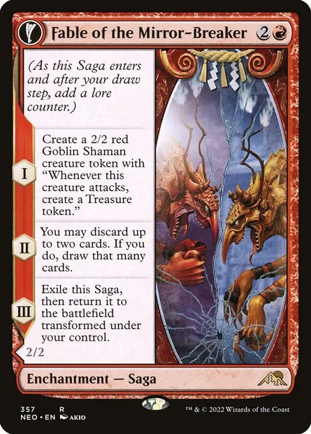 Fable of the Mirror-Breaker // Reflection of Kiki-Jiki, Magic card NEO 357 — Kamigawa: Neon Dynasty set