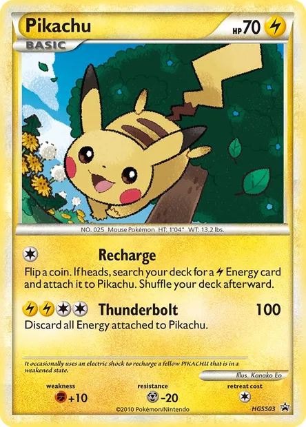 Pikachu, carte Pokémon HGSS 03 — extension Promo HGSS