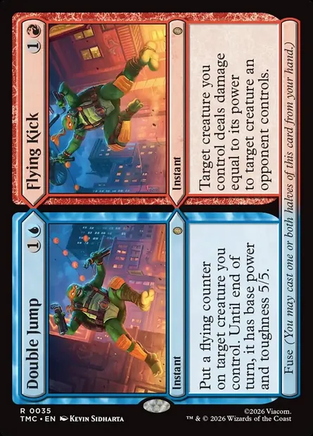 Double Jump // Flying Kick, Magic card TMC 35 — Teenage Mutant Ninja Turtles Eternal set