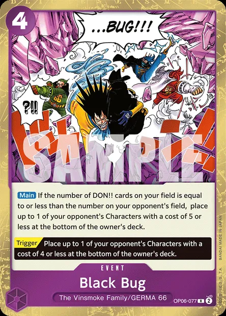 Black Bug, carte One Piece OP06-077 — extension ONE PIECE CARD THE BEST
