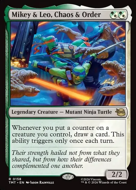 Mikey & Leo, Chaos & Order, Magic card TMT 158 — Teenage Mutant Ninja Turtles set