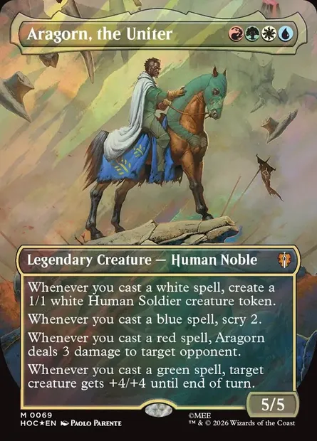 Aragorn, the Uniter, Magic card HOC 69 — The Hobbit Eternal set