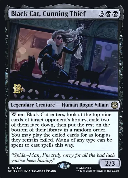 Black Cat, voleuse rusée, carte Magic PSPM 52s — extension Marvel's Spider-Man Promos