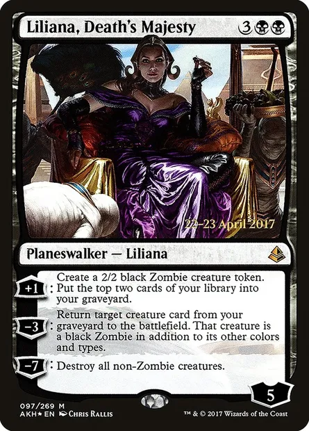 Liliana, majesté de la mort, carte Magic PAKH 97s — extension Amonkhet Promos