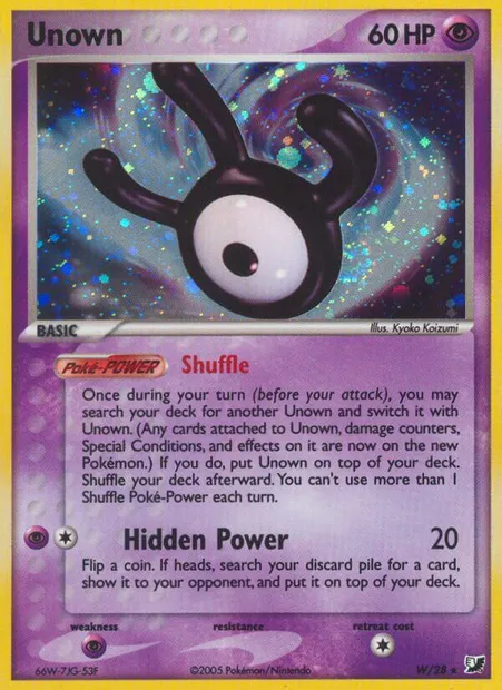 Zarbi, carte Pokémon EXU W — extension EX Forces Cachées Collection Zarbi