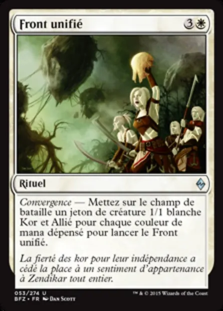 Front unifié, carte Magic BFZ 53 — extension La bataille de Zendikar