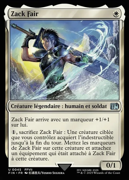 Zack Fair, carte Magic FIN 45 — extension Final Fantasy