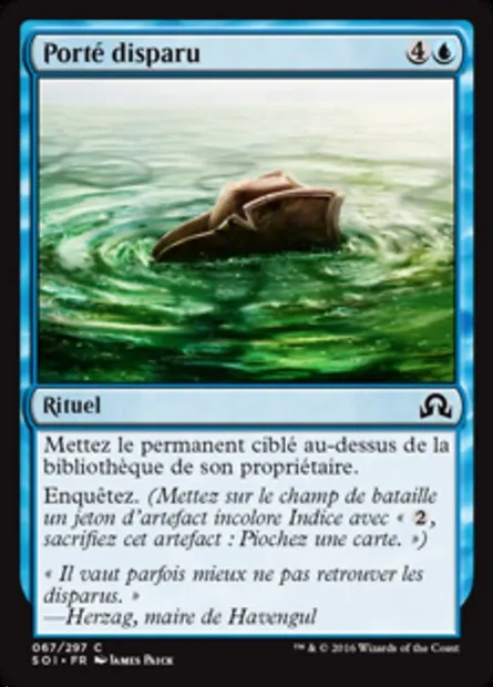Porté disparu, carte Magic SOI 67 — extension Ténèbres sur Innistrad