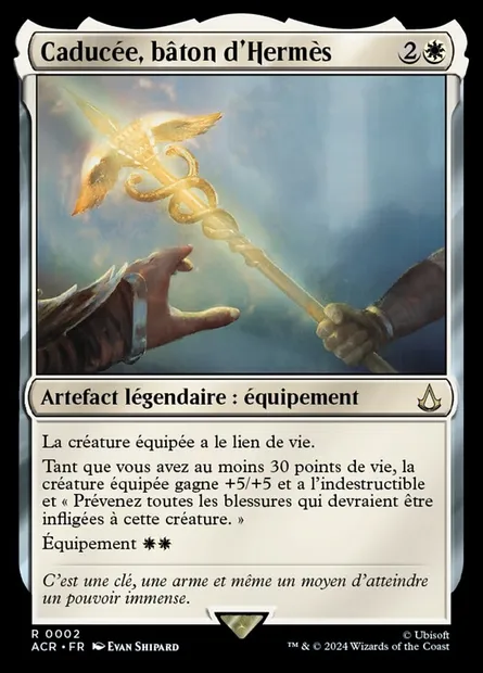 Caducée, bâton d'Hermès, carte Magic ACR 2 — extension Assassin's Creed