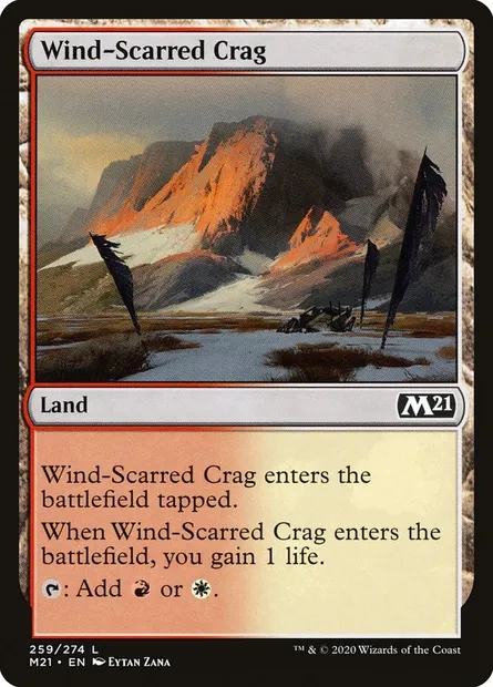 Wind-Scarred Crag, Magic card M21 259 — Core Set 2021 set