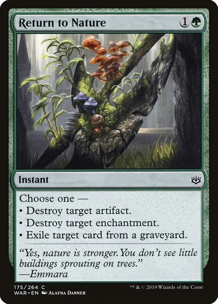 Return to Nature, Magic card WAR 175 — War of the Spark set