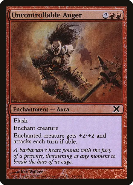 Uncontrollable Anger, Magic card 10E 244★ — Tenth Edition set