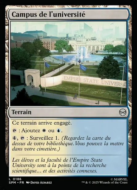 Campus de l'université, carte Magic SPM 186 — extension Marvel's Spider-Man