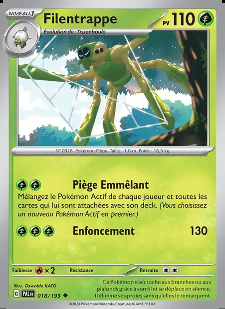 Filentrappe, carte Pokémon PAL 018 — extension Évolutions à Paldea