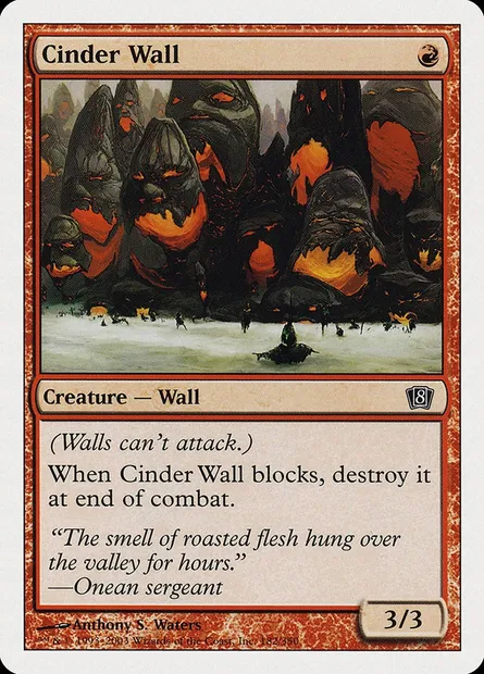 Mur de cendres, carte Magic 8ED 182 — extension Huitième Edition