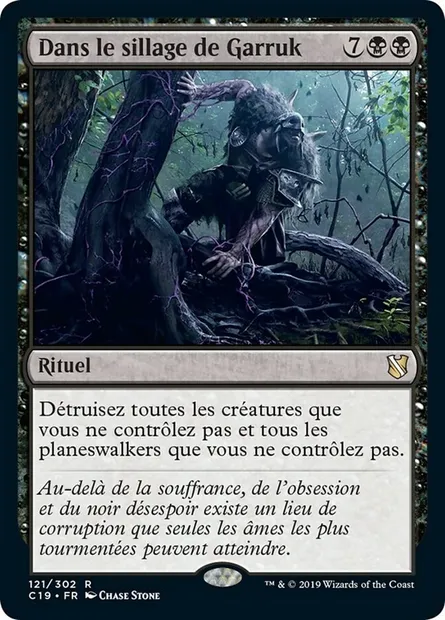 Dans le sillage de Garruk, carte Magic C19 121 — extension Commander 2019