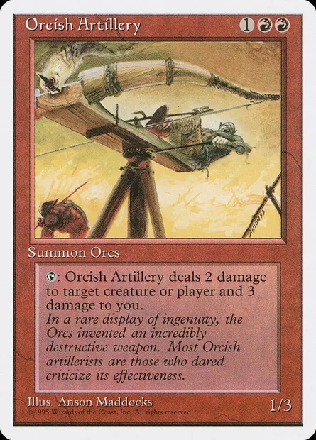 Artillerie orque, carte Magic 4ED 214 — extension Quatrième Edition