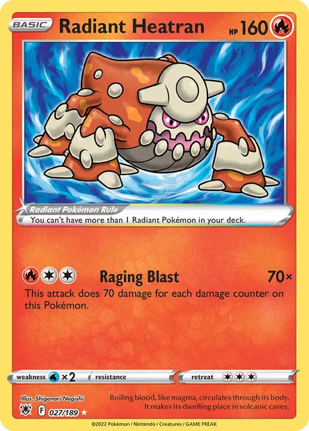 Radiant Heatran, Pokémon card ASR 027 — Astral Radiance set