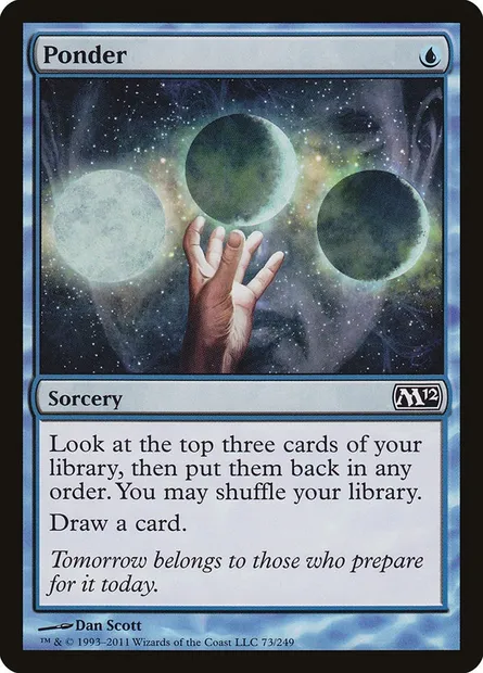 Ponder, Magic card M12 73 — Magic 2012 set