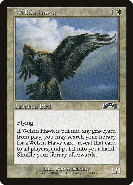 Welkin Hawk, Magic card EXO 25 — Exodus set