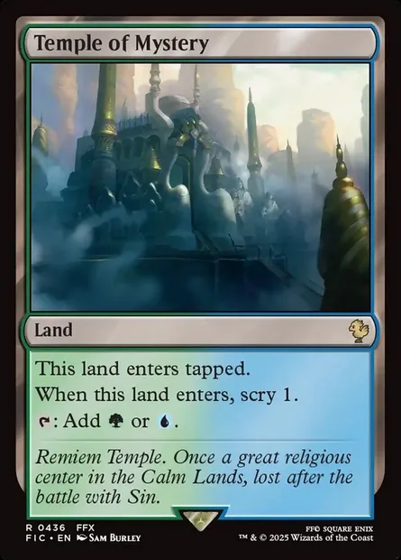 Temple of Mystery, Magic card FIC 436 — Final Fantasy Commander set