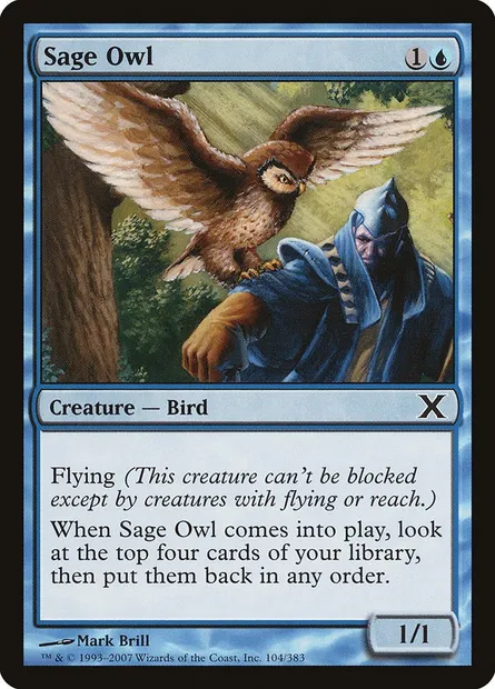 Sage Owl, Magic card 10E 104 — Tenth Edition set