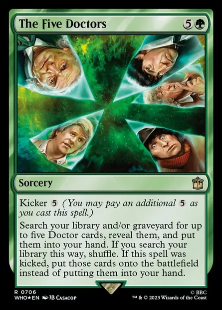 Les cinq Docteurs, carte Magic WHO 706 — extension Doctor Who