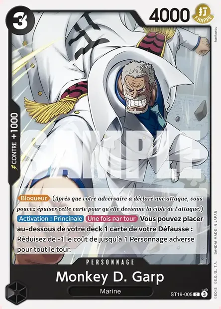 Monkey D. Garp, carte One Piece ST19-005 — extension NOIR Smoker