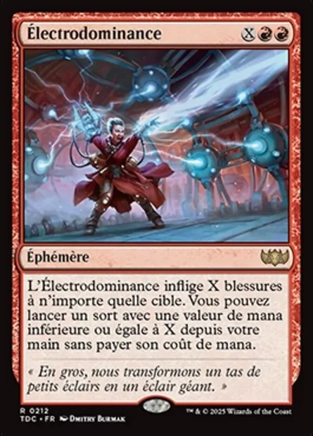 Électrodominance, carte Magic TDC 212 — extension Tarkir: Dragonstorm Commander