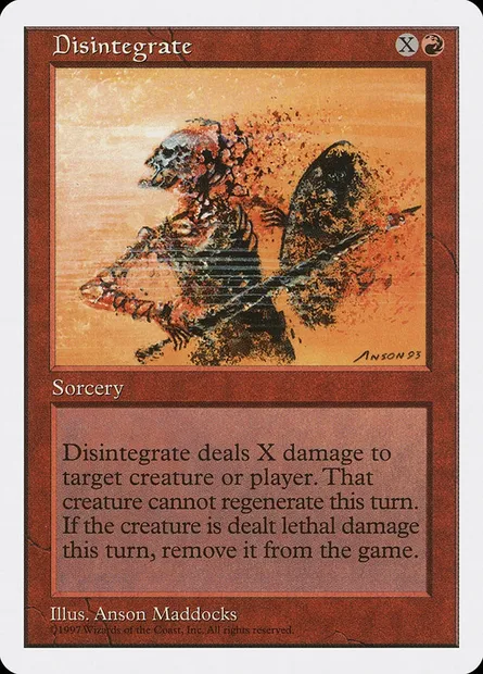 Disintegrate, Magic card 5ED 219 — Fifth Edition set