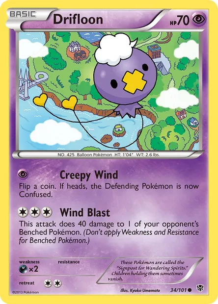 Drifloon, Pokémon card PLB 34 — Plasma Blast set