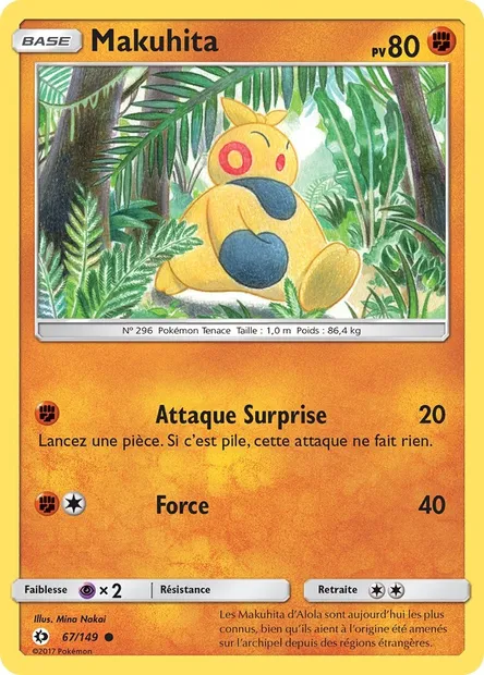 Makuhita, carte Pokémon SUM 67 — extension Soleil et Lune