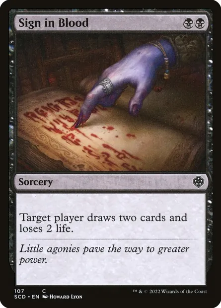 Sign in Blood, Magic card SCD 107 — Starter Commander Decks set