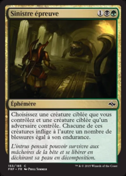 Sinistre épreuve, carte Magic FRF 153 — extension Destin reforgé