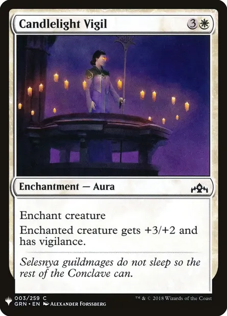 Candlelight Vigil, Magic card PLST GRN-3 — The List set