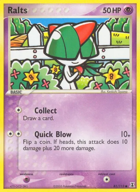 Ralts, Pokémon card DS 81 — Delta Species set