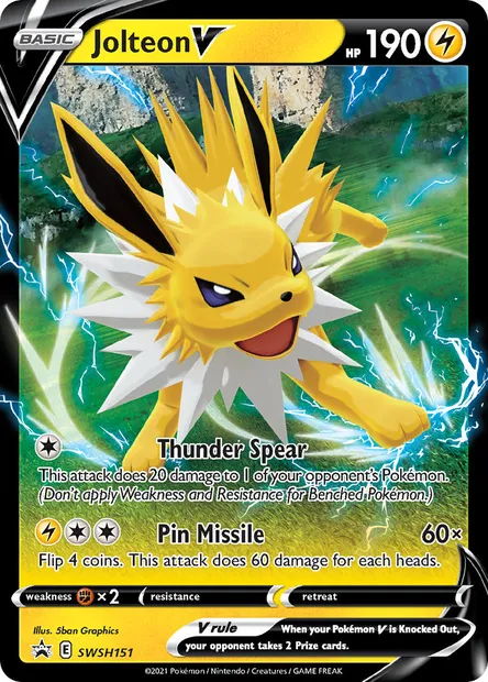 Jolteon V, Pokémon card SWSH 151 — SWSH Black Star Promos set