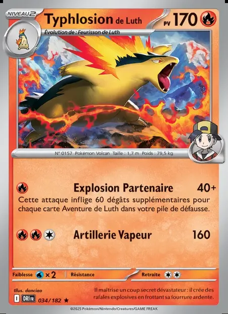 Typhlosion de Luth, carte Pokémon DRI 034 — extension Rivalités Destinées